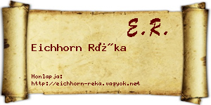 Eichhorn Réka névjegykártya